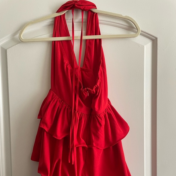 Red Tiered Skirt Halterneck
Skater Dress - Picture 3 of 4
